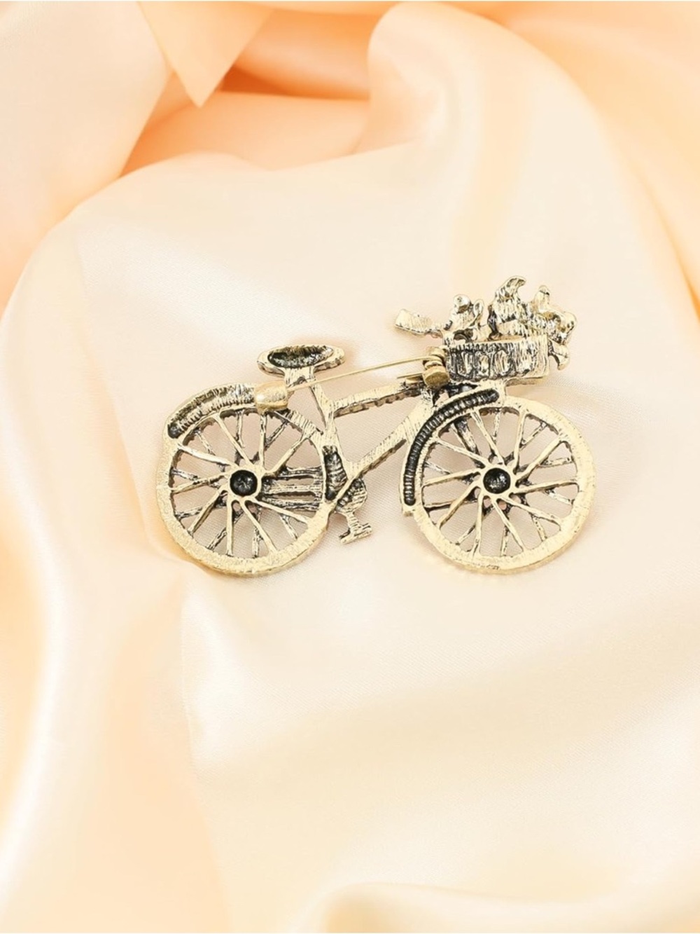 Multicolor Crystal Bicycle Brooch Pin - Picture 5 of 7